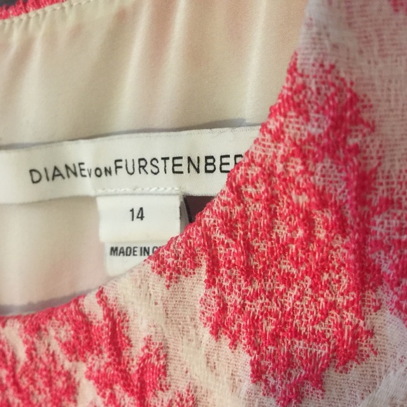 Diane Von Furstenberg womens dress White SZ 14 - Picture 2 of 8